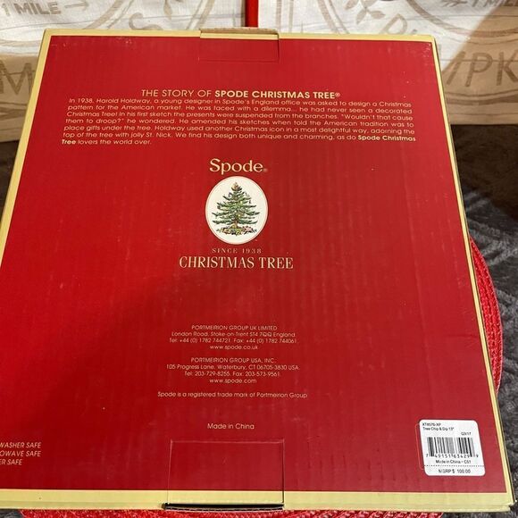 Spode Christmas Tree chip and dip bowl NWT - Picture 11 of 12